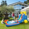 image:imagePicassoTiles KC108 Kids Inflatable Slide Park with Pool Splash Zone Bouncing House Climbing Wall Builtin Sprayers Cannon Mount and Heavy Duty GFCI ETL Certified 385W Blower Outdoor Summer Fun