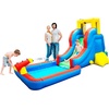 image:imagePicassoTiles KC108 Kids Inflatable Slide Park with Pool Splash Zone Bouncing House Climbing Wall Builtin Sprayers Cannon Mount and Heavy Duty GFCI ETL Certified 385W Blower Outdoor Summer Fun