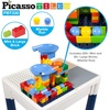 image:imagePicassoTiles Kids Activity Center Play Table amp Study Desk Set Sandbox Water Tight Container Storage Allin1 STEM Toy Kit Playset with 330pc Dual Size Building Bricks Construction Blocks Marble Run