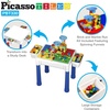 image:imagePicassoTiles Kids Activity Center Play Table amp Study Desk Set Sandbox Water Tight Container Storage Allin1 STEM Toy Kit Playset with 330pc Dual Size Building Bricks Construction Blocks Marble Run