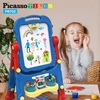 image:imagePicassoTiles Kids Art Easel AllinOne Drawing Board Chalkboard Whiteboard with Art Supplies STEM Educational Gift for Toddlers Boys Girls Age 3 to 8 Years Old Creative Learning Tool for Kids PBT02