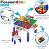 image:imagePicassoTiles Kids Multi Activity Table Storage Bin amp Chair Set Combo 581 PCs Building Block with Marble Run Play Table Compatible with Building Bricks Blocks STEM Toy for Boys amp Girls Ages 3