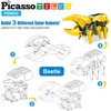 image:imagePicassoTiles STEM Kids Solar Powered Space Robot Educational Learning Engineering Building Toy 6in1 Creative Unique Transformation Renewable Sun Energy Science Experiment DIY Kit Boys Girls Age 83in1 Transformation