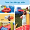 image:imageUpgrade Version PicassoTiles KC102 12x10 Foot Inflatable Bouncer Jumping Bouncing House Jump Slide Dunk Playhouse wBasketball Rim 4 Sports Balls FullSize Entry 580W ETL Certified Blower  4 sports balls included retractable sun shade canopy ETLcertified 580watt blower quick 2minute setup ages 3 and up