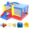 image:imageUpgrade Version PicassoTiles KC102 12x10 Foot Inflatable Bouncer Jumping Bouncing House Jump Slide Dunk Playhouse wBasketball Rim 4 Sports Balls FullSize Entry 580W ETL Certified Blower  4 sports balls included retractable sun shade canopy ETLcertified 580watt blower quick 2minute setup ages 3 and up