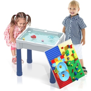 image:imagePicassoTiles Kids Activity Center Play Table amp Study Desk Set Sandbox Water Tight Container Storage Allin1 STEM Toy Kit Playset with 330pc Dual Size Building Bricks Construction Blocks Marble Run
