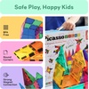 image:imagePicassoTiles 100 Piece Magnetic Tiles Clear 3D Building Blocks for Kids 3  Nolimit scalable builds handson magnet polarity fun family group play quick assemble amp store shape amp color recognition