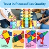 image:imagePicassoTiles 100 Piece Magnetic Tiles Clear 3D Building Blocks for Kids 3  Nolimit scalable builds handson magnet polarity fun family group play quick assemble amp store shape amp color recognition