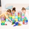 image:imagePicassoTiles 100 Piece Magnetic Tiles Clear 3D Building Blocks for Kids 3  Nolimit scalable builds handson magnet polarity fun family group play quick assemble amp store shape amp color recognition