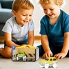 image:imagePicassoTiles 100 Piece Magnetic Tiles Race Track Toy Creative Building Set  Ages 3 premium BPAfree materials promotes hand eye coordination sharpens fine motor control boosts spatial logic skills2 Cars With Garage Race Track