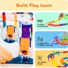 image:imagePicassoTiles 100 Piece Magnetic Tiles Race Track Toy Creative Building Set  Ages 3 premium BPAfree materials promotes hand eye coordination sharpens fine motor control boosts spatial logic skills6 Pcs Race Track Ramp