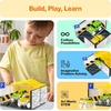 image:imagePicassoTiles 100 Piece Magnetic Tiles Race Track Toy Creative Building Set  Ages 3 premium BPAfree materials promotes hand eye coordination sharpens fine motor control boosts spatial logic skills2 Cars With Garage Race Track