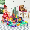 image:imagePicassoTiles 100 Piece Magnetic Tiles Race Track Toy Creative Building Set  Ages 3 premium BPAfree materials promotes hand eye coordination sharpens fine motor control boosts spatial logic skillsMulticolored