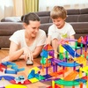 image:imagePicassoTiles 100 Piece Magnetic Tiles Race Track Toy Creative Building Set  Ages 3 premium BPAfree materials promotes hand eye coordination sharpens fine motor control boosts spatial logic skillsMulticolor