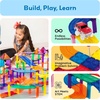 image:imagePicassoTiles 100 Piece Magnetic Tiles Race Track Toy Creative Building Set  Ages 3 premium BPAfree materials promotes hand eye coordination sharpens fine motor control boosts spatial logic skillsMulticolored