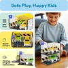 image:imagePicassoTiles 100 Piece Magnetic Tiles Race Track Toy Creative Building Set  Ages 3 premium BPAfree materials promotes hand eye coordination sharpens fine motor control boosts spatial logic skills2 Cars With Garage Race Track