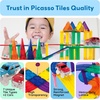 image:imagePicassoTiles 100 Piece Magnetic Tiles Race Track Toy Creative Building Set  Ages 3 premium BPAfree materials promotes hand eye coordination sharpens fine motor control boosts spatial logic skills100 Pcs Race Car Track Set