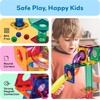 image:imagePicassoTiles 100 Piece Marble Run Magnetic Tiles Race Track STEM Ages 3  BPAfree ABS plastic reinforced edges curved slopes and Uturns steel balls included openended maze layouts shared play50 Piece Marble Run