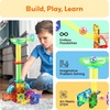 image:imagePicassoTiles 100 Piece Marble Run Magnetic Tiles Race Track STEM Ages 3  BPAfree ABS plastic reinforced edges curved slopes and Uturns steel balls included openended maze layouts shared play8pc Marbles for Marble Run
