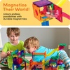 image:imagePicassoTiles 100 Piece Marble Run Magnetic Tiles Race Track STEM Ages 3  BPAfree ABS plastic reinforced edges curved slopes and Uturns steel balls included openended maze layouts shared play100 Piece Marble Run