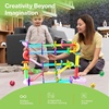 image:imagePicassoTiles 100 Piece Marble Run Magnetic Tiles Race Track STEM Ages 3  BPAfree ABS plastic reinforced edges curved slopes and Uturns steel balls included openended maze layouts shared play120 Piece Marble Run