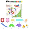 image:imagePicassoTiles 100 Piece Marble Run Magnetic Tiles Race Track STEM Ages 3  BPAfree ABS plastic reinforced edges curved slopes and Uturns steel balls included openended maze layouts shared play120 Piece Marble Run