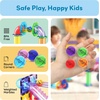 image:imagePicassoTiles 100 Piece Marble Run Magnetic Tiles Race Track STEM Ages 3  BPAfree ABS plastic reinforced edges curved slopes and Uturns steel balls included openended maze layouts shared play8pc Marbles for Marble Run