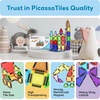 image:imagePicassoTiles 100pc Magnetic Tile Mini Diamond Set Travel Size STEM Educational Building Kit for Toddlers Preschool Boys Girls Age 3 Plus Montessori Indoor Learning Toy for Creative Development PTM100Mini 40pcs With Case
