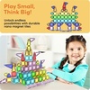 image:imagePicassoTiles 100pc Magnetic Tile Mini Diamond Set Travel Size STEM Educational Building Kit for Toddlers Preschool Boys Girls Age 3 Plus Montessori Indoor Learning Toy for Creative Development PTM100Mini 40pcs With Case