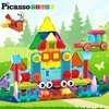 image:imagePicassoTiles 12 Piece Magnetic Tile Base Plate Set Jumbo Stabilizer Boards  Large format design no assembly needed STEM building toy for ages 3 onepiece foundation toddler friendly75 pcs 2in1
