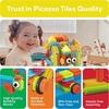 image:imagePicassoTiles 120pcs Hedgehog Interlocking Building Blocks Tiles Construction Toy Set Learning Playset STEAM Development Preschool Kindergarten Toy for Kids Age3 PTB120  Soft rubbery texture easyconnect forms BPAfree amp leadsafe material 20 3D designs handeye coordination amp sortingMulticolored