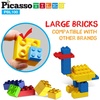 image:imagePicassoTiles 1750 PCS Building Block Tiles Creative Shapes to Enhance Imaginative Play Unique Set to Build Houses Numbers Animals and More Vibrant STEM Toys Washable for Learning Education Ages 3Orange  Green  Yellow  Red  Dark Blue