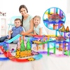 image:imagePicassoTiles 3 Pack LED Race Track Cars Magnetic Tile STEM Toy Set Ages 3  vibrant color designs motorized motion flashing headlights durable build fine motor development boys and girls fun toysPTE06