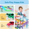 image:imagePicassoTiles 3 Pack LED Race Track Cars Magnetic Tile STEM Toy Set Ages 3  vibrant color designs motorized motion flashing headlights durable build fine motor development boys and girls fun toysPTE06
