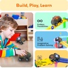 image:imagePicassoTiles 3 Pack LED Race Track Cars Magnetic Tile STEM Toy Set Ages 3  vibrant color designs motorized motion flashing headlights durable build fine motor development boys and girls fun toysPTE10