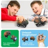 image:imagePicassoTiles 3 Pack LED Race Track Cars Magnetic Tile STEM Toy Set Ages 3  vibrant color designs motorized motion flashing headlights durable build fine motor development boys and girls fun toysPTE10