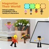 image:imagePicassoTiles 4pcs Magnetic Family Action Figures Toddler Magnet Toy Expansion Pack Educational Addon STEM Learning Kit Toys Pretend Playset for Construction Building Block Tile for Kids Age 3 PTA014 Pcs Profession