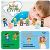 image:imagePicassoTiles 4pcs Magnetic Family Action Figures Toddler Magnet Toy Expansion Pack Educational Addon STEM Learning Kit Toys Pretend Playset for Construction Building Block Tile for Kids Age 3 PTA018 Pcs Family