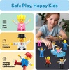 image:imagePicassoTiles 4pcs Magnetic Family Action Figures Toddler Magnet Toy Expansion Pack Educational Addon STEM Learning Kit Toys Pretend Playset for Construction Building Block Tile for Kids Age 3 PTA0115 Pcs Action Figures