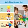 image:imagePicassoTiles 4pcs Magnetic Family Action Figures Toddler Magnet Toy Expansion Pack Educational Addon STEM Learning Kit Toys Pretend Playset for Construction Building Block Tile for Kids Age 3 PTA0116 Pcs Profession