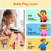 image:imagePicassoTiles 4pcs Magnetic Family Action Figures Toddler Magnet Toy Expansion Pack Educational Addon STEM Learning Kit Toys Pretend Playset for Construction Building Block Tile for Kids Age 3 PTA01Red