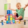image:imagePicassoTiles 4pcs Magnetic Family Action Figures Toddler Magnet Toy Expansion Pack Educational Addon STEM Learning Kit Toys Pretend Playset for Construction Building Block Tile for Kids Age 3 PTA018 Pcs Family