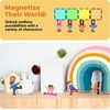 image:imagePicassoTiles 4pcs Magnetic Family Action Figures Toddler Magnet Toy Expansion Pack Educational Addon STEM Learning Kit Toys Pretend Playset for Construction Building Block Tile for Kids Age 3 PTA01Red