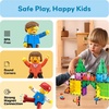 image:imagePicassoTiles 4pcs Magnetic Family Action Figures Toddler Magnet Toy Expansion Pack Educational Addon STEM Learning Kit Toys Pretend Playset for Construction Building Block Tile for Kids Age 3 PTA01Red