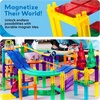 image:imagePicassoTiles 50 Piece Race Car Track Magnetic Tiles STEM Set with LED Cars  16 pillars 4 ramps build multilayer elevation BPAfree nontoxic materials sparks STEAM creativity expands collection150 Piece Race Car