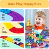 image:imagePicassoTiles 50 Piece Race Car Track Magnetic Tiles STEM Set with LED Cars  16 pillars 4 ramps build multilayer elevation BPAfree nontoxic materials sparks STEAM creativity expands collection150 Piece Race Car