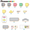 image:imagePicassoTiles 50 Piece Race Car Track Magnetic Tiles STEM Set with LED Cars  16 pillars 4 ramps build multilayer elevation BPAfree nontoxic materials sparks STEAM creativity expands collectionRace Car With Figures and Cars