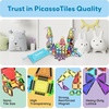image:imagePicassoTiles 60 Piece Magnetic Tiles Clear 3D Building Blocks STEM Ages 3  Montessori sensory learning easy smallhand grip multiplayer group play fun preschool classroom gifting smooth safe edges65pc Nano With Pouch