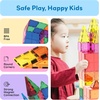 image:imagePicassoTiles 60 Piece Magnetic Tiles Clear 3D Building Blocks STEM Ages 3  Montessori sensory learning easy smallhand grip multiplayer group play fun preschool classroom gifting smooth safe edges60pc