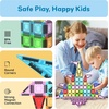image:imagePicassoTiles 60 Piece Magnetic Tiles Clear 3D Building Blocks STEM Ages 3  Montessori sensory learning easy smallhand grip multiplayer group play fun preschool classroom gifting smooth safe edges65pc Nano With Pouch